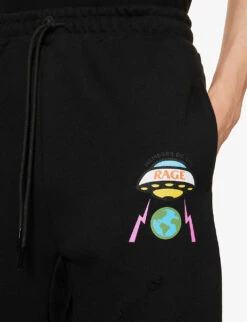 Brand-print Tapered-leg Regular-fit Cotton-jersey Jogging Bottoms -Selfidges Launches R04173427 BLACK ALT04