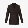 Dolce & Gabbana Double-breasted Padded-shoulder Regular-fit Linen Blazer -Selfidges Launches R04174025 BROWN M