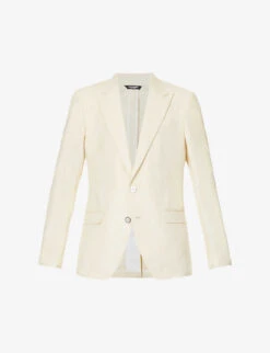 Dolce & Gabbana Single-breasted Peak-lapel Regular-fit Linen, Cotton And Silk-blend Blazer