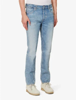 NEUW Lou Brand-patch Slim-fit Stretch-denim Jeans -Selfidges Launches R04174655 MIDINDIGO ALT02