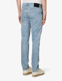 NEUW Lou Brand-patch Slim-fit Stretch-denim Jeans -Selfidges Launches R04174655 MIDINDIGO ALT03