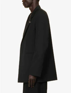 Jil Sander Hook-embellished Single-breasted Relaxed-fit Wool Jacket -Selfidges Launches R04179484 BLACK ALT02