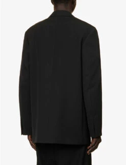 Jil Sander Hook-embellished Single-breasted Relaxed-fit Wool Jacket -Selfidges Launches R04179484 BLACK ALT03