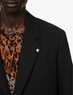 Jil Sander Hook-embellished Single-breasted Relaxed-fit Wool Jacket -Selfidges Launches R04179484 BLACK ALT04