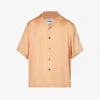 Jil Sander Camp-collar Branded-button Relaxed-fit Satin Shirt