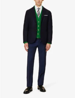 Single-breasted Regular-fit Wool And Cashmere-blend Jacket 9 Single-breasted Regular-fit Wool And Cashmere-blend Jacket -Selfidges Launches R04179741 DARKBLUE ALT01