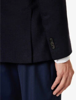 Single-breasted Regular-fit Wool And Cashmere-blend Jacket 13 Single-breasted Regular-fit Wool And Cashmere-blend Jacket -Selfidges Launches R04179741 DARKBLUE ALT05