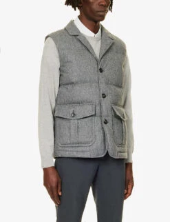 Padded Patch-pocket Regular-fit Woven Gilet -Selfidges Launches R04179743 MEDIUMGREY ALT02