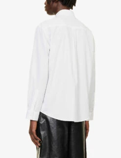 Simone Rocha Floral-embellished Regular-fit Cotton-poplin Shirt -Selfidges Launches R04180773 WHITEIVORYPEARL ALT03