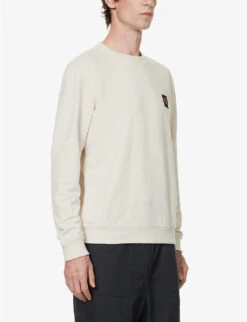 BELSTAFF Brand-appliqué Regular-fit Cotton-jersey Sweatshirt -Selfidges Launches R04180835 MOONBEAM ALT02