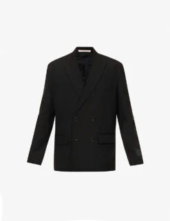Valentino Double-breasted Peak-lapel Relaxed-fit Wool Jacket