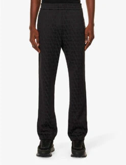 Valentino Brand-print Patch-pocket Woven Jogging Bottoms -Selfidges Launches R04181436 ICONOGRAPHBLACKBLACK ALT02