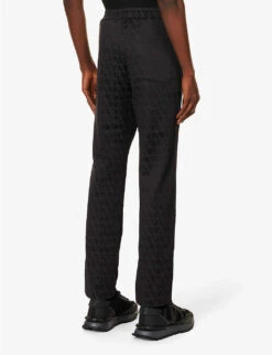 Valentino Brand-print Patch-pocket Woven Jogging Bottoms -Selfidges Launches R04181436 ICONOGRAPHBLACKBLACK ALT03