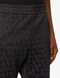 Valentino Brand-print Patch-pocket Woven Jogging Bottoms -Selfidges Launches R04181436 ICONOGRAPHBLACKBLACK ALT04