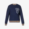 Valentino Rockstud Brand-appliqué Cotton-blend Sweatshirt -Selfidges Launches R04181438 INDIGO M