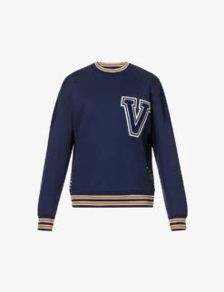 Valentino Rockstud Brand-appliqué Cotton-blend Sweatshirt