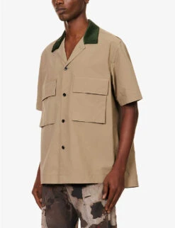 Sacai Taffeta Flap-pocket Boxy-fit Shell Shirt -Selfidges Launches R04182042 BEIGE ALT02
