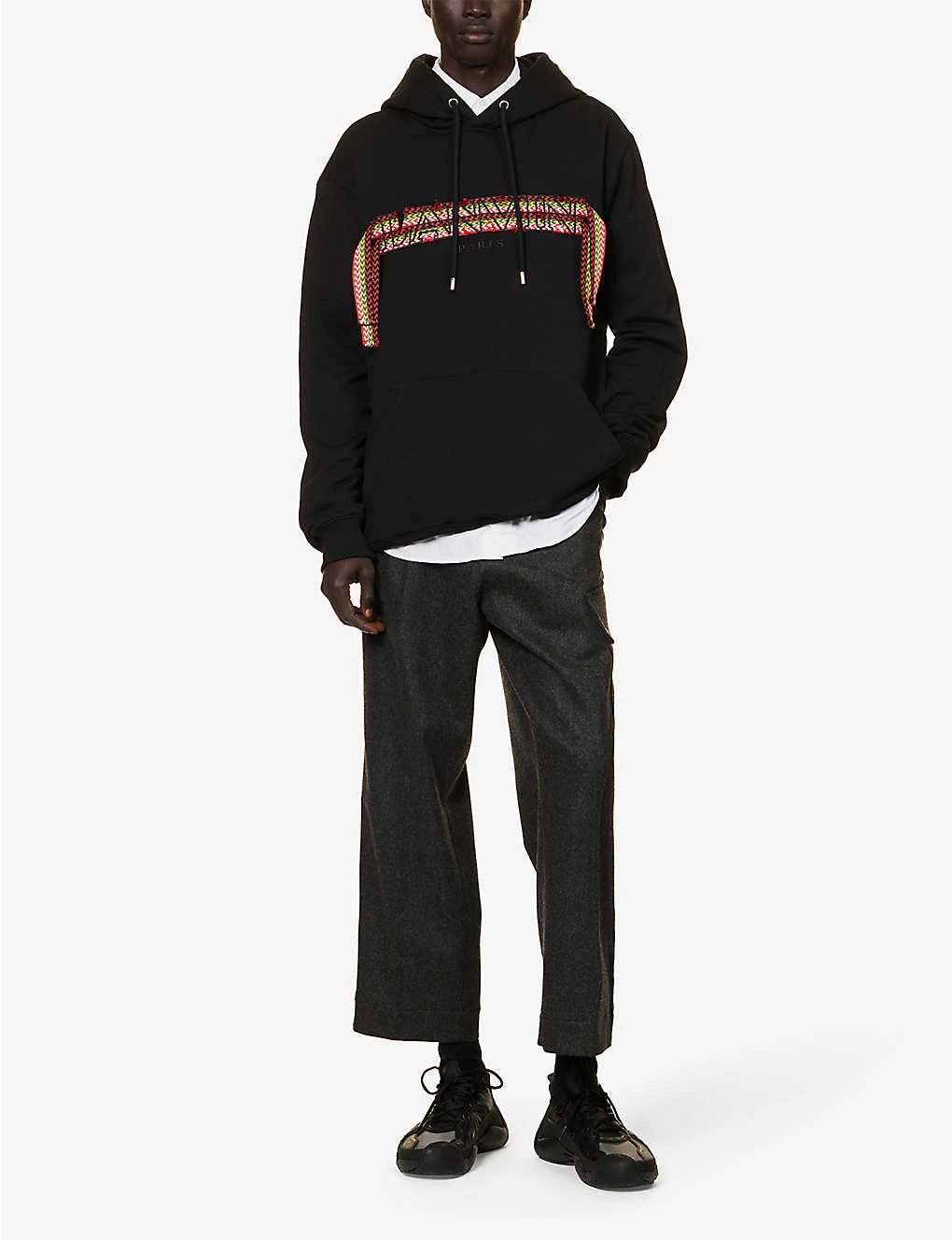 Lanvin Embroidered-panel Oversized-fit Cotton-jersey Hoody 4 Lanvin Embroidered-panel Oversized-fit Cotton-jersey Hoody - Image 2