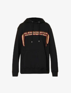 Lanvin Embroidered-panel Oversized-fit Cotton-jersey Hoody
