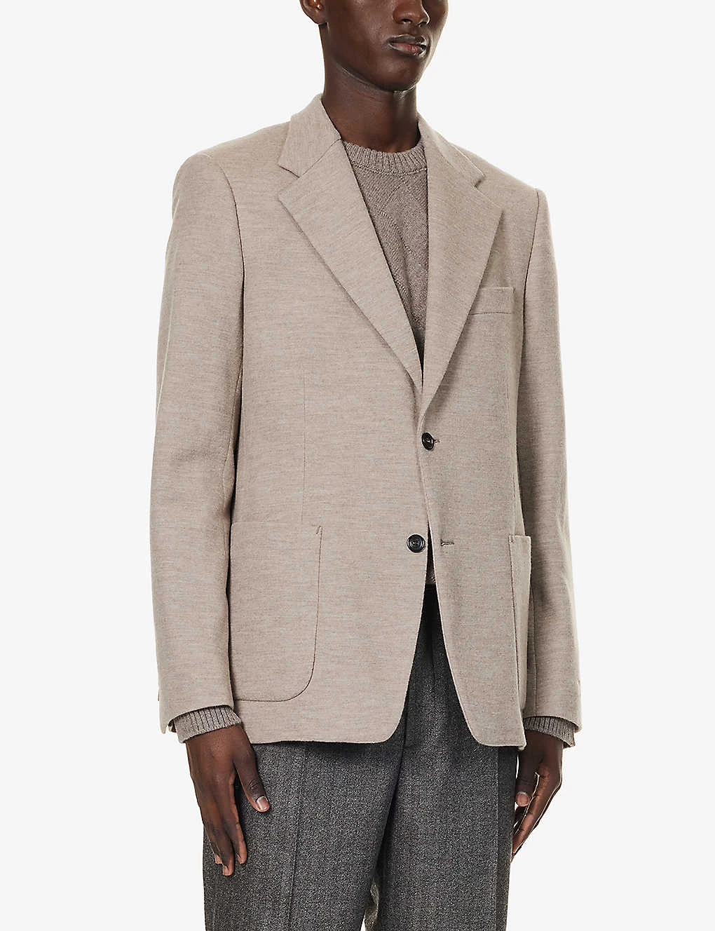 Lanvin Welt-pocket Notched-lapel Regular-fit Wool Jacket 5 Lanvin Welt-pocket Notched-lapel Regular-fit Wool Jacket - Image 3