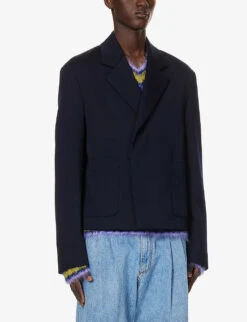 Lanvin Essential Notched-lapel Boxy-fit Wool Jacket -Selfidges Launches R04182730 METHYLENE ALT02