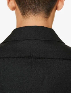 Jacquemus La Veste Disgreghi Raw-edge Regular-fit Wool Blazer -Selfidges Launches R04182820 BLACK ALT05