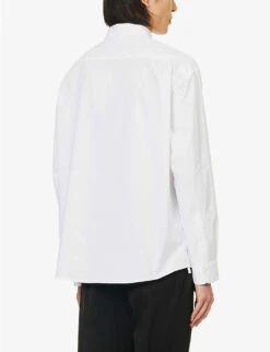 Jacquemus La Chemise Simon Bow-embellished Boxy-fit Stretch-cotton Shirt -Selfidges Launches R04182833 WHITE ALT03