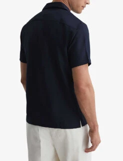 Reiss Tokyo Patch-pocket Regular-fit Woven Shirt -Selfidges Launches R04184283 NAVY ALT03