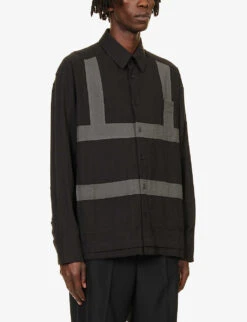 Harness Straight-point Collar Cotton Shirt 10 Harness Straight-point Collar Cotton Shirt -Selfidges Launches R04185202 BLACKDARKGREY ALT02