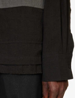 Harness Straight-point Collar Cotton Shirt 12 Harness Straight-point Collar Cotton Shirt -Selfidges Launches R04185202 BLACKDARKGREY ALT04