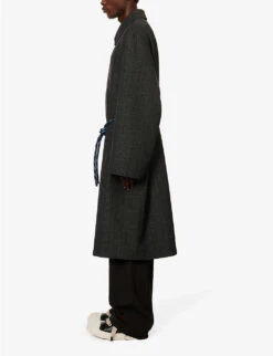 Mac Check-pattern Relaxed-fit Wool-blend Coat -Selfidges Launches R04186228 BLACK ALT02