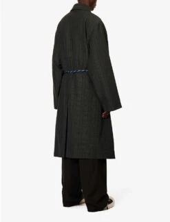 Mac Check-pattern Relaxed-fit Wool-blend Coat -Selfidges Launches R04186228 BLACK ALT03