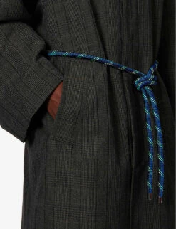 Mac Check-pattern Relaxed-fit Wool-blend Coat -Selfidges Launches R04186228 BLACK ALT04