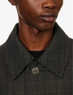 Mac Check-pattern Relaxed-fit Wool-blend Coat -Selfidges Launches R04186228 BLACK ALT05