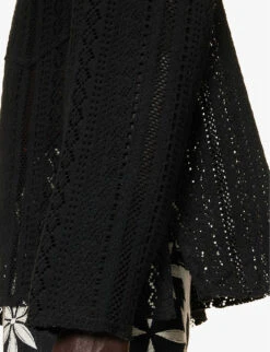 Semi-sheer Dropped-shoulder Woven Top -Selfidges Launches R04186232 BLACK ALT04