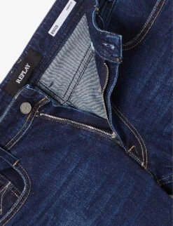 Replay Rocco Regular-fit Straight-leg Stretch-denim Jeans -Selfidges Launches R04186408 DARKBLUE ALT06