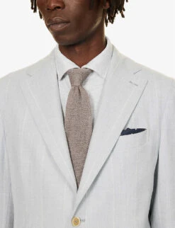 ELEVENTY Striped Drawstring-waistband Regular-fit Wool Suit -Selfidges Launches R04187217 LIGHTBLUE ALT04