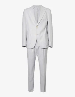 ELEVENTY Striped Drawstring-waistband Regular-fit Wool Suit