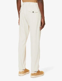 ELEVENTY Notched-lapel Drawstring-waistband Regular-fit Cotton-blend Suit -Selfidges Launches R04187220 WHITE ALT07