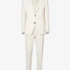 ELEVENTY Notched-lapel Drawstring-waistband Regular-fit Cotton-blend Suit -Selfidges Launches R04187220 WHITE M