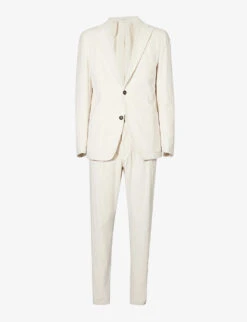 ELEVENTY Notched-lapel Drawstring-waistband Regular-fit Cotton-blend Suit