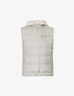 ELEVENTY Funnel-neck Silk And Cashmere-blend Gilet