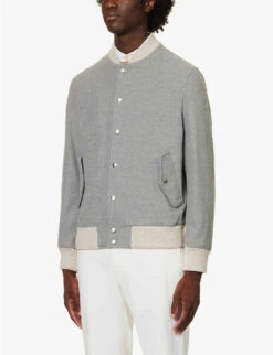 ELEVENTY Varsity Ribbed-trim Regular-fit Wool Jacket -Selfidges Launches R04187236 DARKGREY ALT02