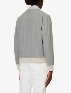 ELEVENTY Varsity Ribbed-trim Regular-fit Wool Jacket -Selfidges Launches R04187236 DARKGREY ALT03