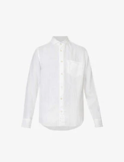 ELEVENTY Camicia Spread-collar Regular-fit Linen Shirt