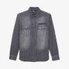 THE KOOPLES Regular-fit Long-sleeve Denim Shirt 1 THE KOOPLES Regular-fit Long-sleeve Denim Shirt -Selfidges Launches R04187723 LIGHTGREYMELWHITE M