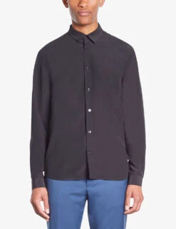 THE KOOPLES Comfort-fit Silk Shirt -Selfidges Launches R04187747 BLACK ALT02