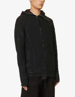 Zipper 2 Balaclava-hood Faded Cotton-jersey Hoody -Selfidges Launches R04187931 BLACK ALT02