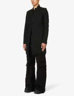 Stand-collar Regular-fit Cotton-blend Jacket -Selfidges Launches R04187933 BLACK ALT02