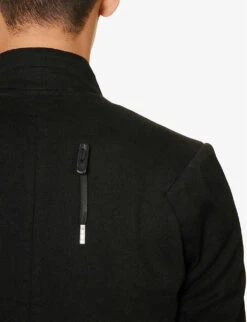 Stand-collar Regular-fit Cotton-blend Jacket -Selfidges Launches R04187933 BLACK ALT04